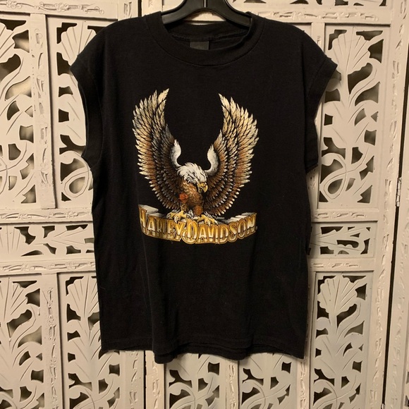 Harley Davidson Other - VINTAGE HARLEY DAVIDSON EAGLE BLACK T-SHIRT